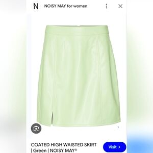Mint green miniskirt faux leather